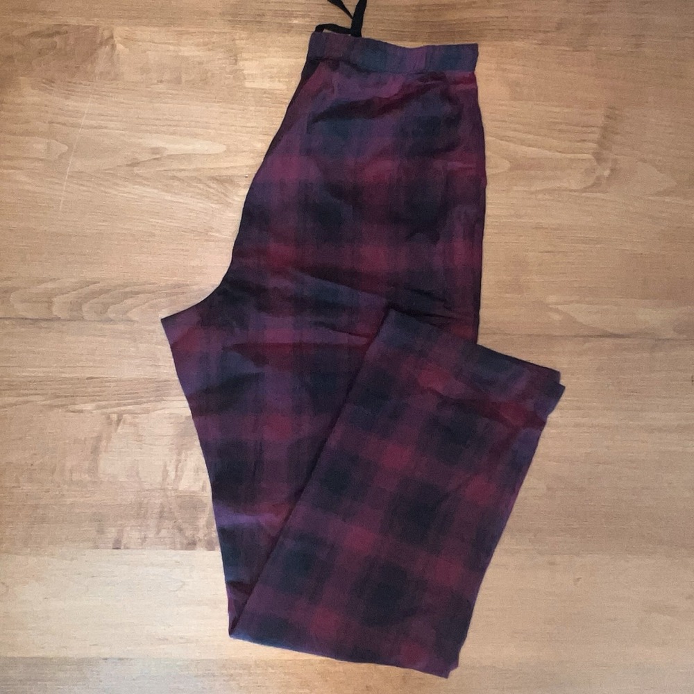 NWOT Old Ranch Men's Plaid Black And Red Pajama Bottoms Pants Drawstring - Picture 1 of 7